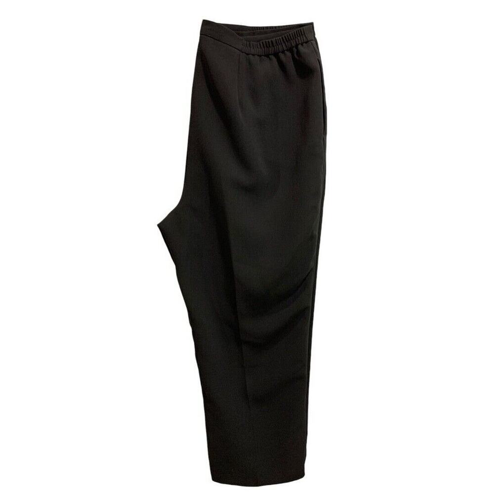 Size 16W Jones Studio Womens Black Dress Pants Lined Partial Elastic Waist Comfo
